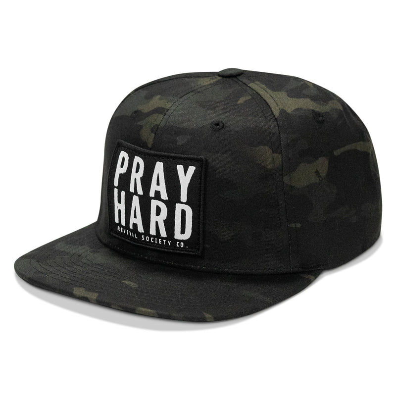 Load image into Gallery viewer, Pray Hard Patch Flatbill Hat