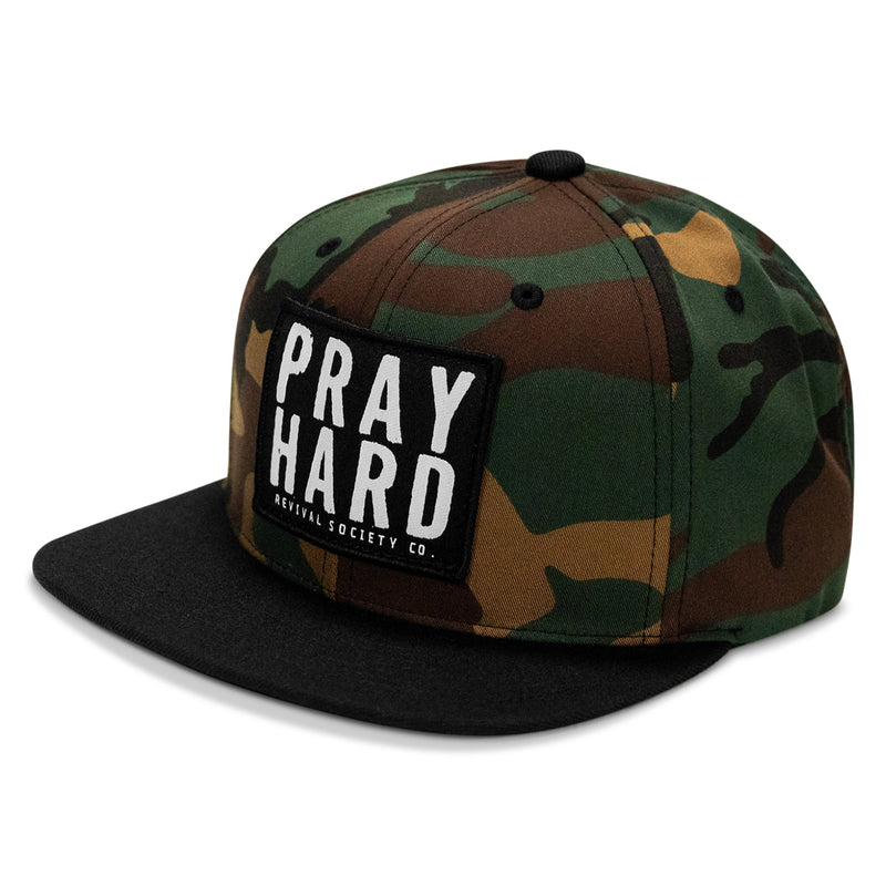 Load image into Gallery viewer, Pray Hard Patch Flatbill Hat