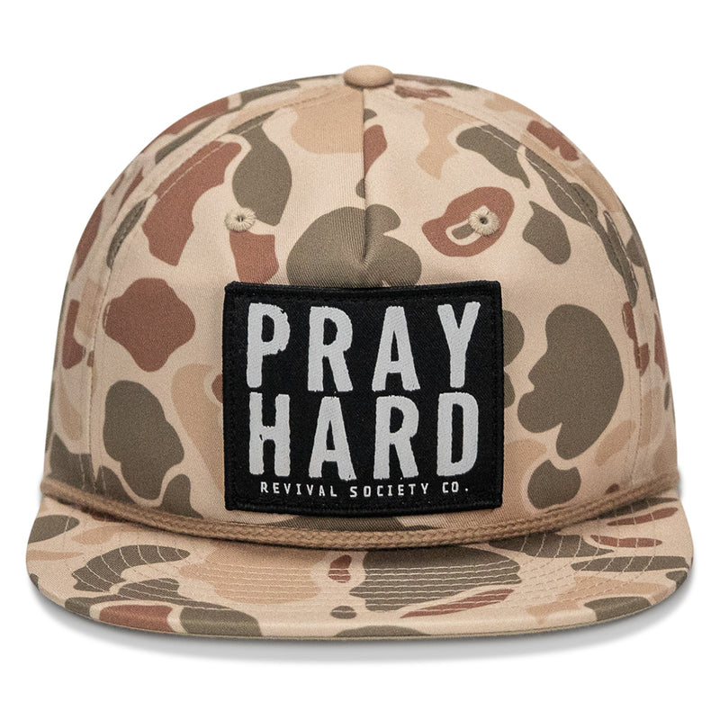 Load image into Gallery viewer, Pray Hard Patch Flatbill Hat