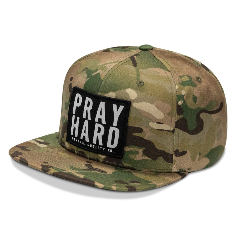 Load image into Gallery viewer, Pray Hard Patch Flatbill Hat