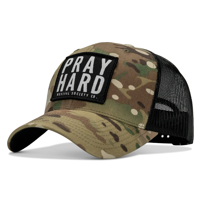 Load image into Gallery viewer, Pray Hard Patch Snapback Hat
