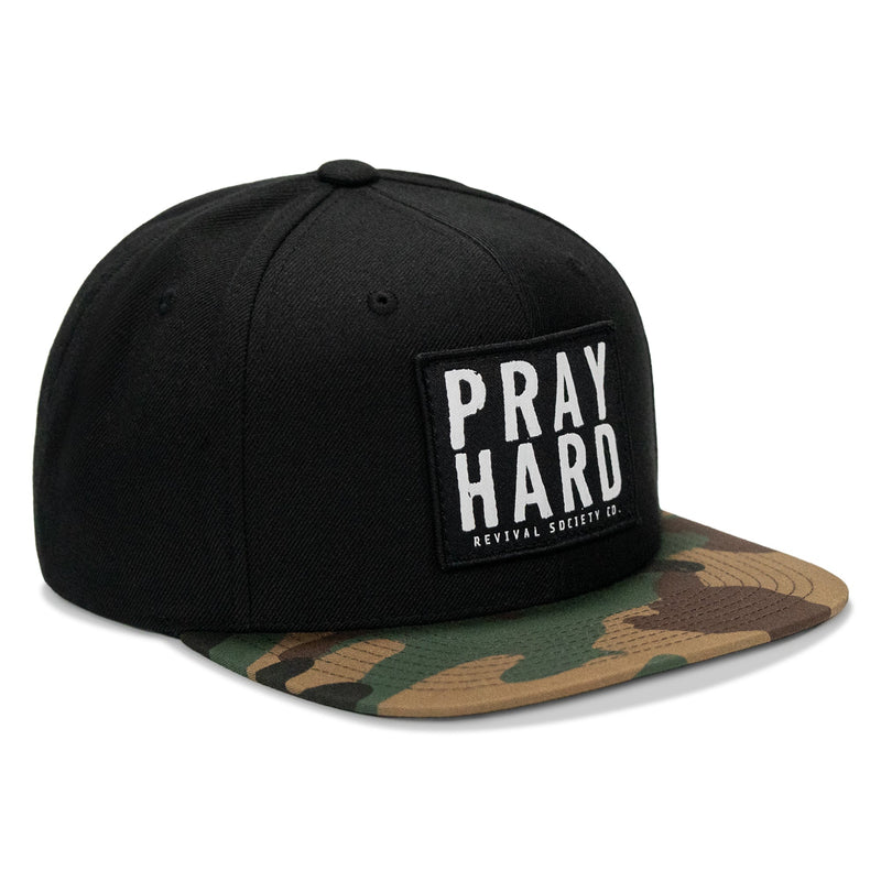 Load image into Gallery viewer, Pray Hard Patch Flatbill Hat