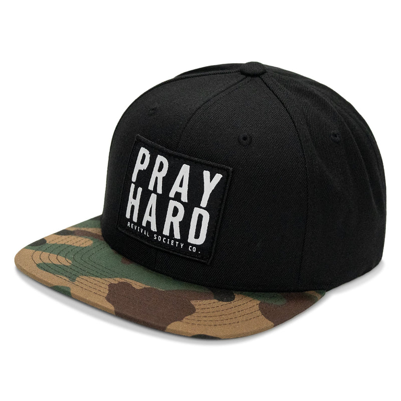 Load image into Gallery viewer, Pray Hard Patch Flatbill Hat