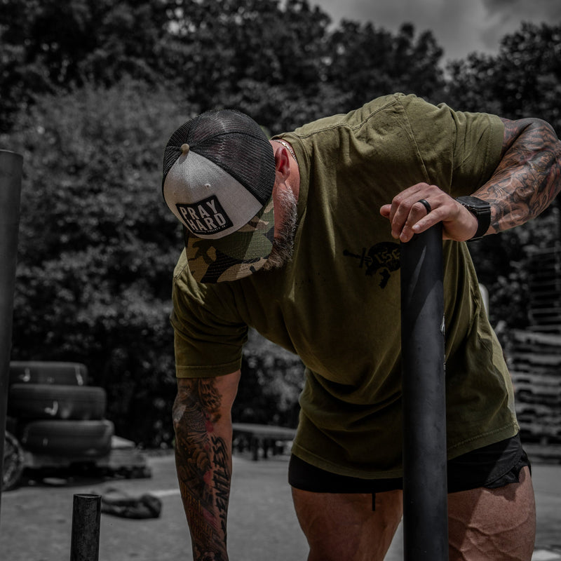 Load image into Gallery viewer, Pray Hard Patch Original Ripstop Snapback Hat
