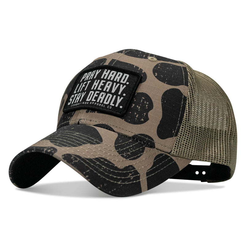 Load image into Gallery viewer, Pray Hard. Lift Heavy. Stay Deadly. Patch Original Ripstop Snapback Hat