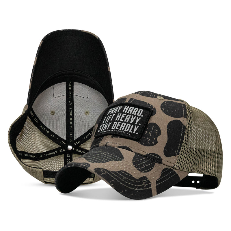 Load image into Gallery viewer, Pray Hard. Lift Heavy. Stay Deadly. Patch Original Ripstop Snapback Hat