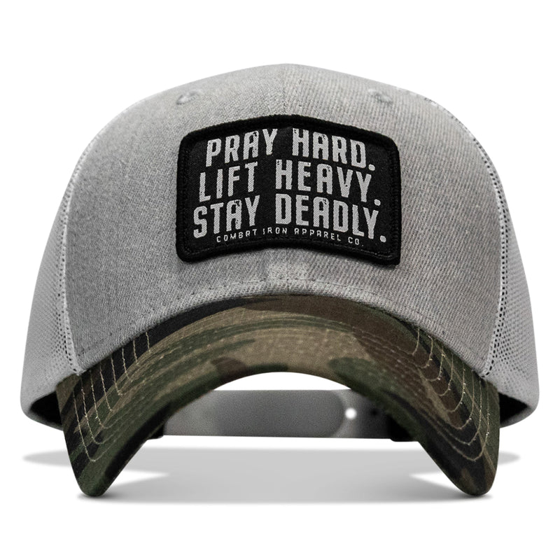 Load image into Gallery viewer, Pray Hard. Lift Heavy. Stay Deadly. Patch Original Ripstop Snapback Hat