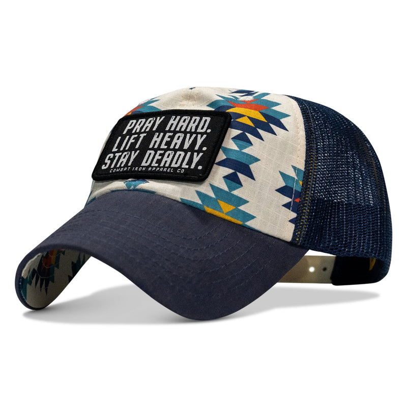 Load image into Gallery viewer, Pray Hard. Lift Heavy. Stay Deadly. Patch Tactical Ripstop Mesh Snapback Hat