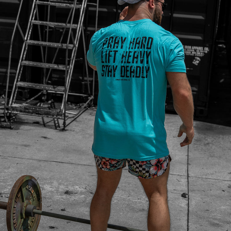 Load image into Gallery viewer, Pray Hard. Lift Heavy. Stay Deadly. V2 Men's T-Shirt