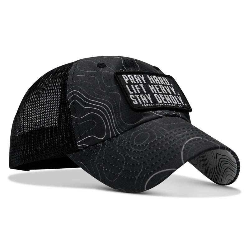 Load image into Gallery viewer, Pray Hard. Lift Heavy. Stay Deadly. Patch Tactical Ripstop Mesh Snapback Hat