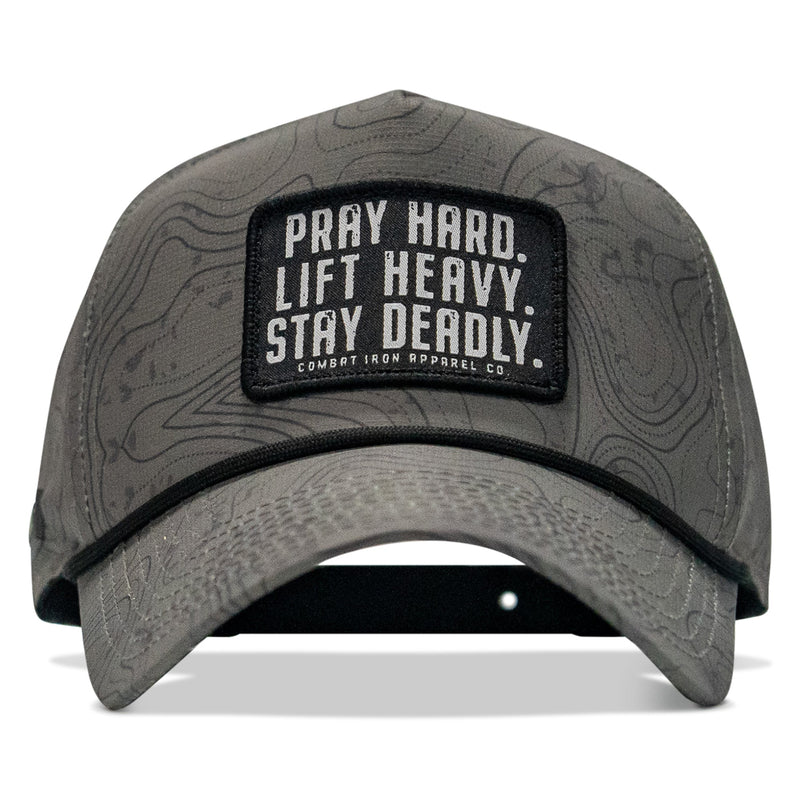 Load image into Gallery viewer, Pray Hard. Lift Heavy. Stay Deadly. Patch Waterproof Weekender Snapback