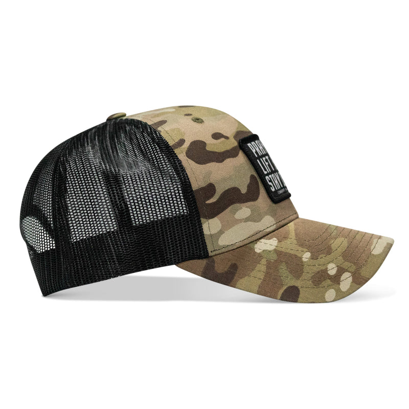 Load image into Gallery viewer, Pray Hard. Lift Heavy. Stay Deadly. Patch Snapback