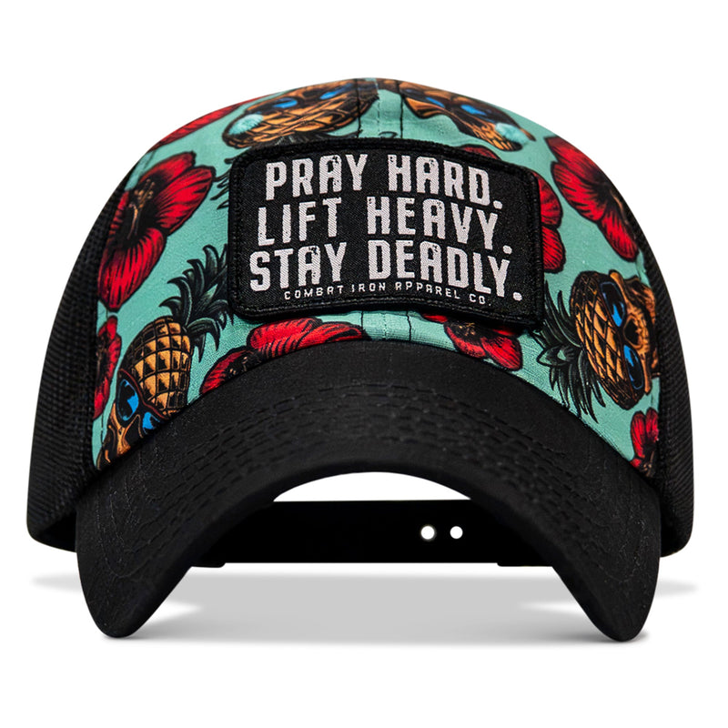 Load image into Gallery viewer, Pray Hard. Lift Heavy. Stay Deadly. Patch Tactical Ripstop Mesh Snapback Hat