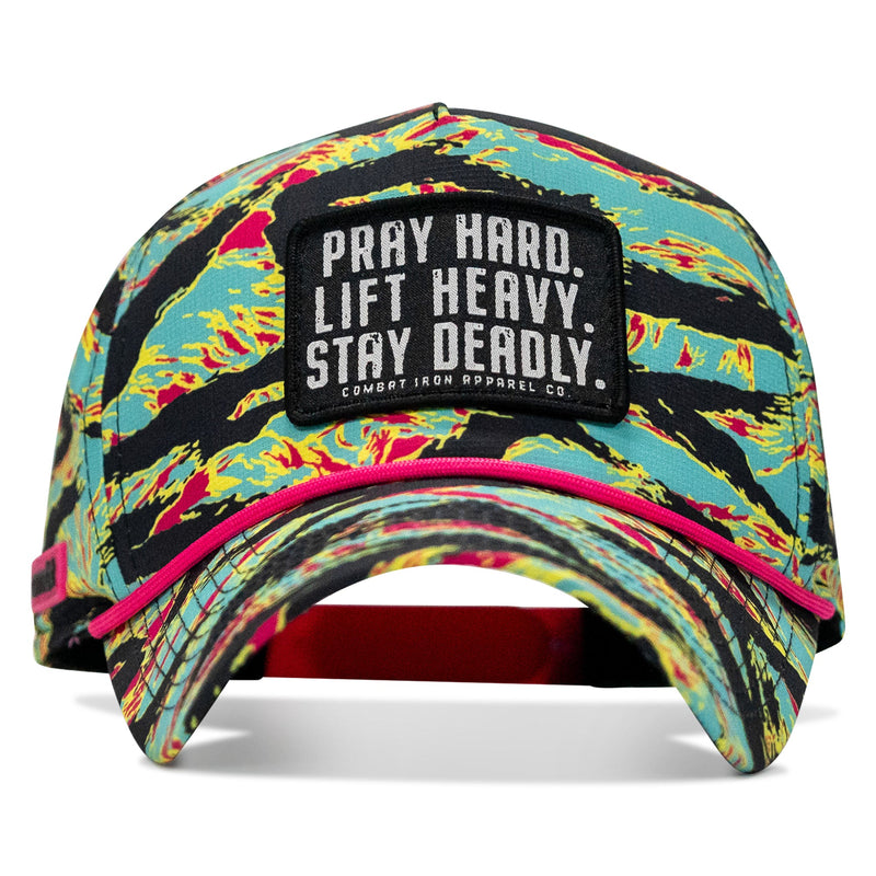 Load image into Gallery viewer, Pray Hard. Lift Heavy. Stay Deadly. Patch Waterproof Weekender Snapback