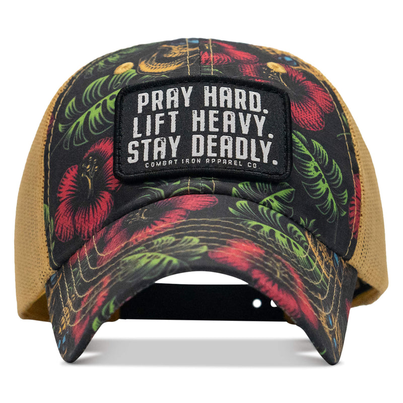 Load image into Gallery viewer, Pray Hard. Lift Heavy. Stay Deadly. Patch Tactical Ripstop Mesh Snapback Hat