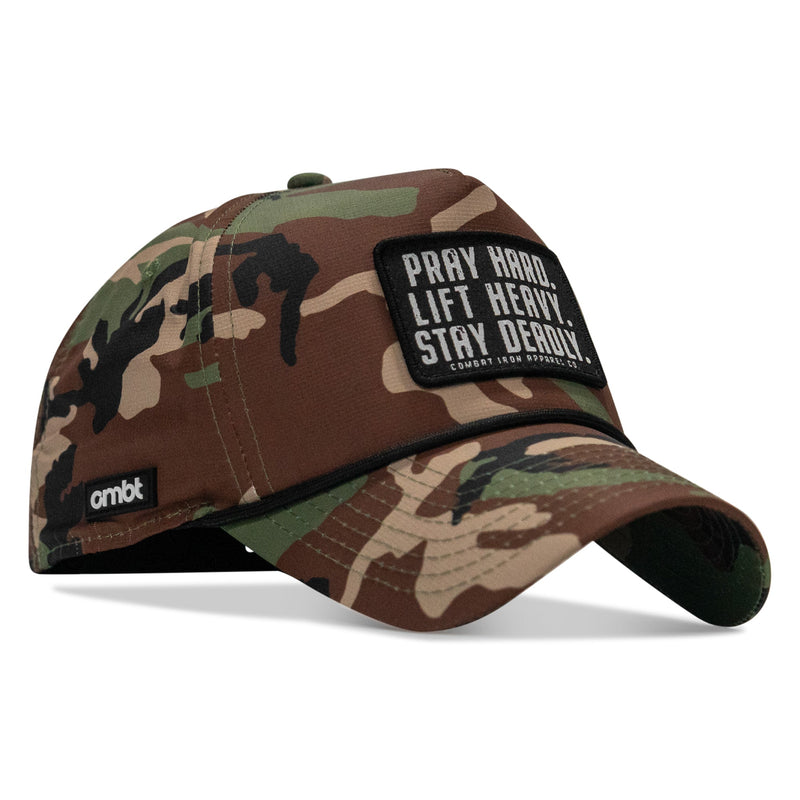 Load image into Gallery viewer, Pray Hard. Lift Heavy. Stay Deadly. Patch Waterproof Weekender Snapback