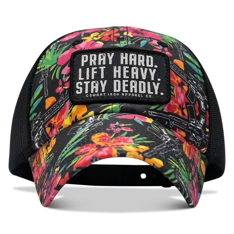 Load image into Gallery viewer, Pray Hard. Lift Heavy. Stay Deadly. Patch Tactical Ripstop Mesh Snapback Hat