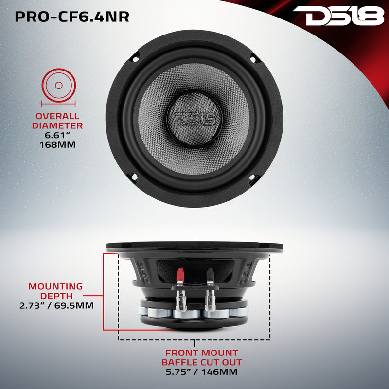 Load image into Gallery viewer, PRO 6.5" Neodymium Carbon Fiber Water resistant Cone Mid-Bass Loudspeaker 250 Watts Rms 4-Ohm