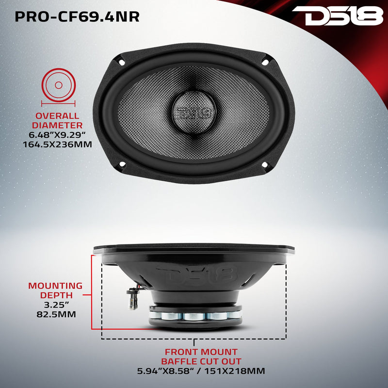 Load image into Gallery viewer, PRO 6x9" Neodymium Carbon Fiber Water resistant Cone Mid-Bass Loudspeaker 300 Watts Rms 4-Ohm