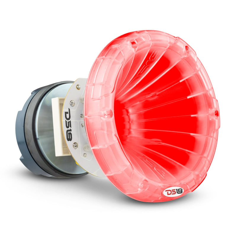 Load image into Gallery viewer, DS18 PRO-DKHCL PRO 1" Twist On Throat Compression Driver 1.75" Titanium VC with RGB Led Light Horn and Built-in Crossover 700 Watts 4 Ohms