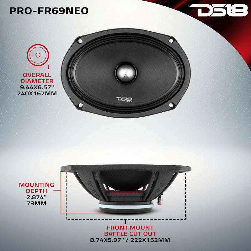 Load image into Gallery viewer, PRO 6x9" Neodymium Full-Range Bullet Loudspeaker 250 Watts Rms 4-Ohm