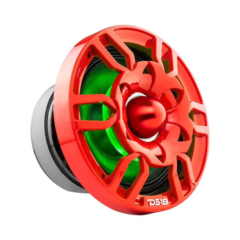 Load image into Gallery viewer, DS18 PRO-GTW6RD 6.5" Grill with Built-in 1.75" VC Neodymium Bullet Tweeter and RGB Lights 500 Watts Red(EACH)