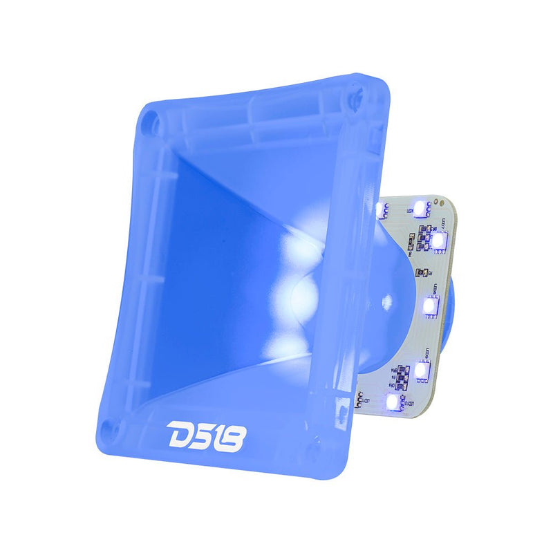 Load image into Gallery viewer, DS18 PRO-H44CL 1" Throat Transparent Plastic Driver Horn With RGB Lights
