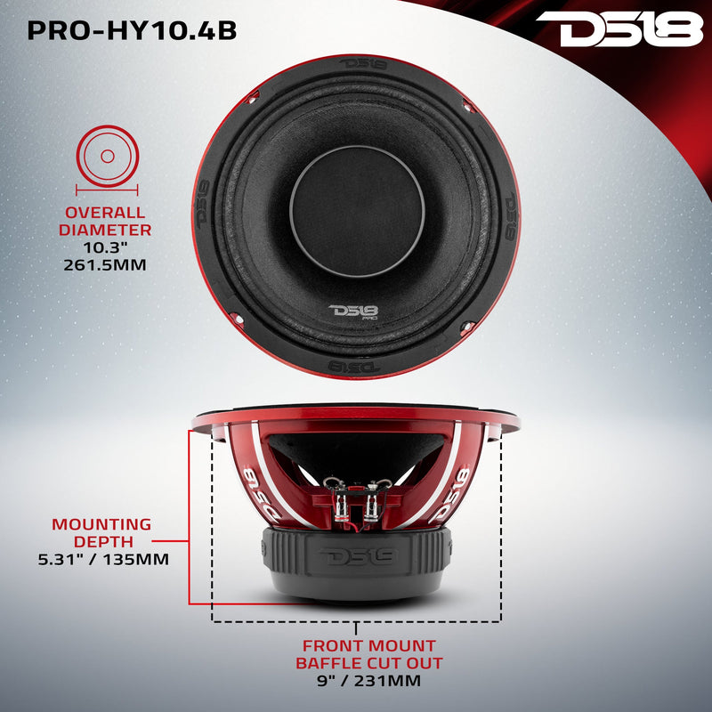 Load image into Gallery viewer, PRO 10" Water Resistant Hybrid Mid-Range Loudspeaker with Built-in Driver 350 Watts Rms 4-Ohm