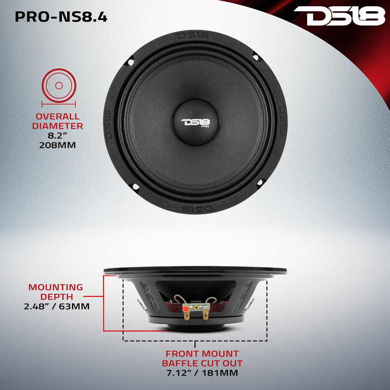 Load image into Gallery viewer, PRO 8" Shallow Neodymium Full-Range Loudspeaker 200 Watts Rms 4-Ohm