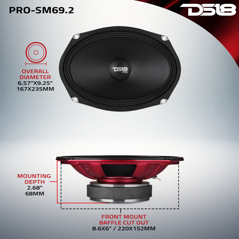 Load image into Gallery viewer, PRO 6x9" Slim Water-Resistant Mid-Range Loudspeaker | 250W RMS 2-Ohm