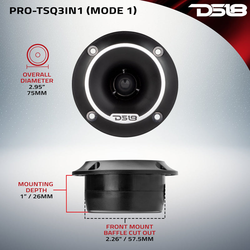 Load image into Gallery viewer, 3" Surface/Flush/Angle High Compression Neodymium Super Bullet Tweeter 100 Watts 1" Aluminum 4-Ohm Vc