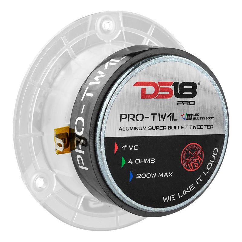 Load image into Gallery viewer, 3.8" Super Bullet Tweeter with 1" Aluminum Voice Coil with RGB LED Lights