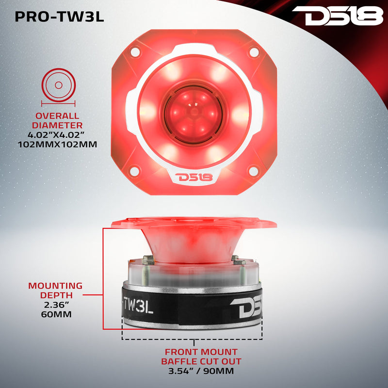 Load image into Gallery viewer, 4" Super Bullet Tweeter 250 Watts 1.5" Titanium 4-Ohm Vc with RGB LED Lights