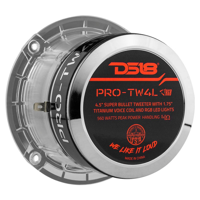 Load image into Gallery viewer, 4.5" Super Bullet Tweeter 280 Watts 1.75" Titanium 4-Ohm Vc with RGB LED Lights