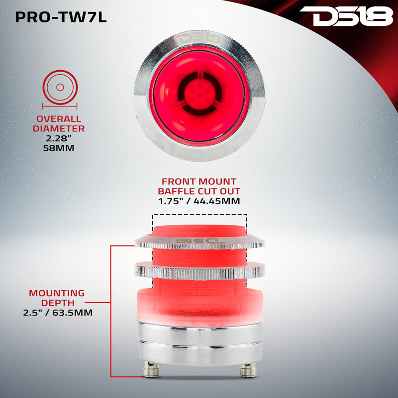 Load image into Gallery viewer, 2.3" Neodymium Super Bullet Tweeter 1" Titanium Voice Coil with RGB LED Lights