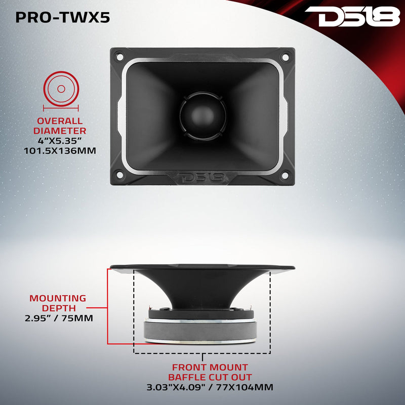 Load image into Gallery viewer, 4 x 5.35" Super Bullet Tweeter 250 Watts 1.5" Aluminum 4-Ohm Vc