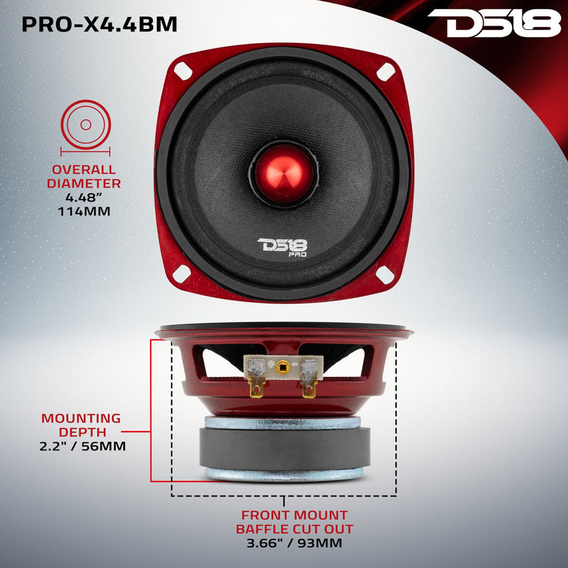 Load image into Gallery viewer, PRO-X 4" Mid-Range Loudspeaker with Bullet | 100W RMS 4-Ohm