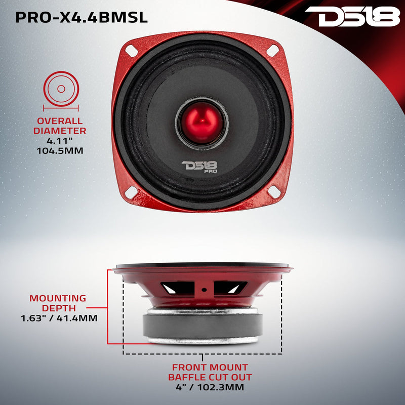Load image into Gallery viewer, PRO-X 4" Shallow Mid-Range Bullet Loudspeaker | 100W RMS 4-Ohm