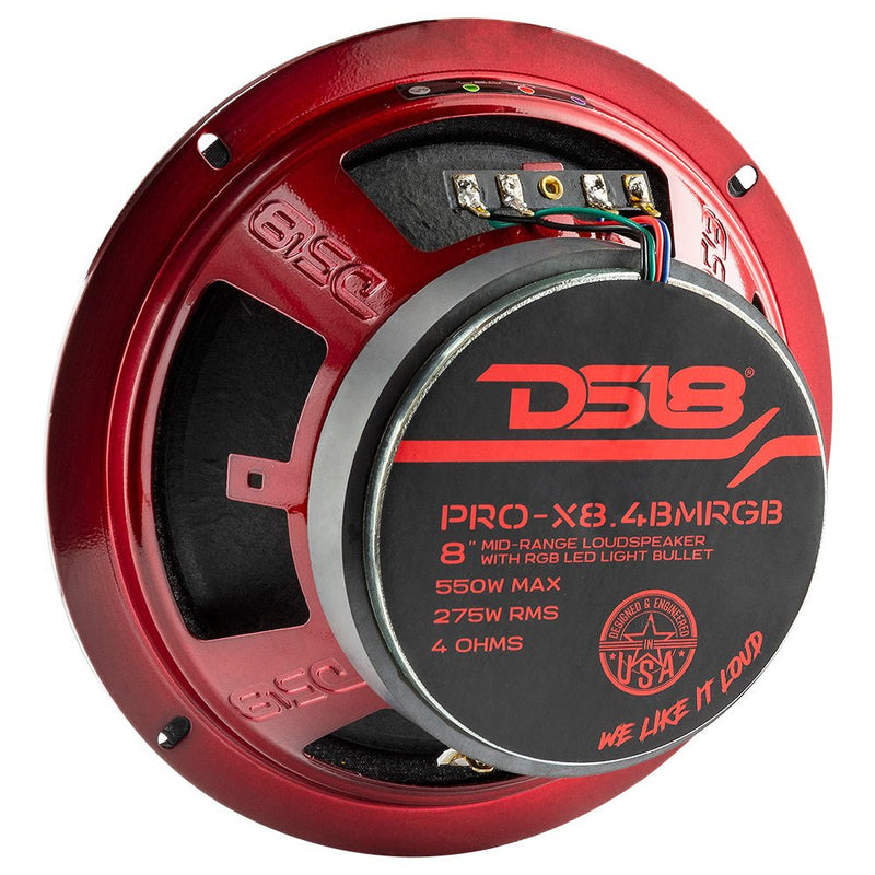 Load image into Gallery viewer, PRO-X 8" Mid-Range Loudspeaker with RGB Light Bullet 275 Watts Rms 4-Ohm