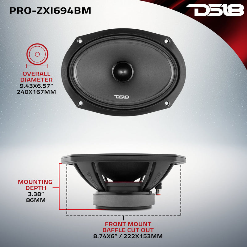 Load image into Gallery viewer, PRO-ZXI 6x9" Mid-Range Bullet Loudspeaker Neodymium/Ferrite Magnets | 300W RMS 4-Ohm