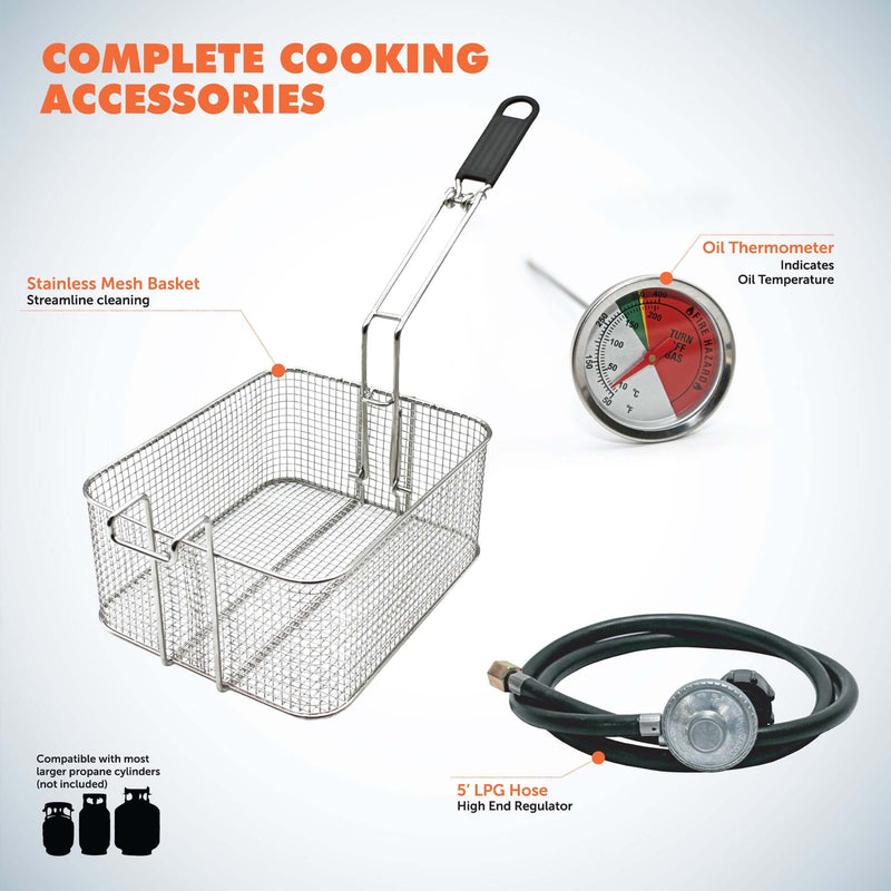 Load image into Gallery viewer, Flame King Proleo Portable Propane Deep Fryer