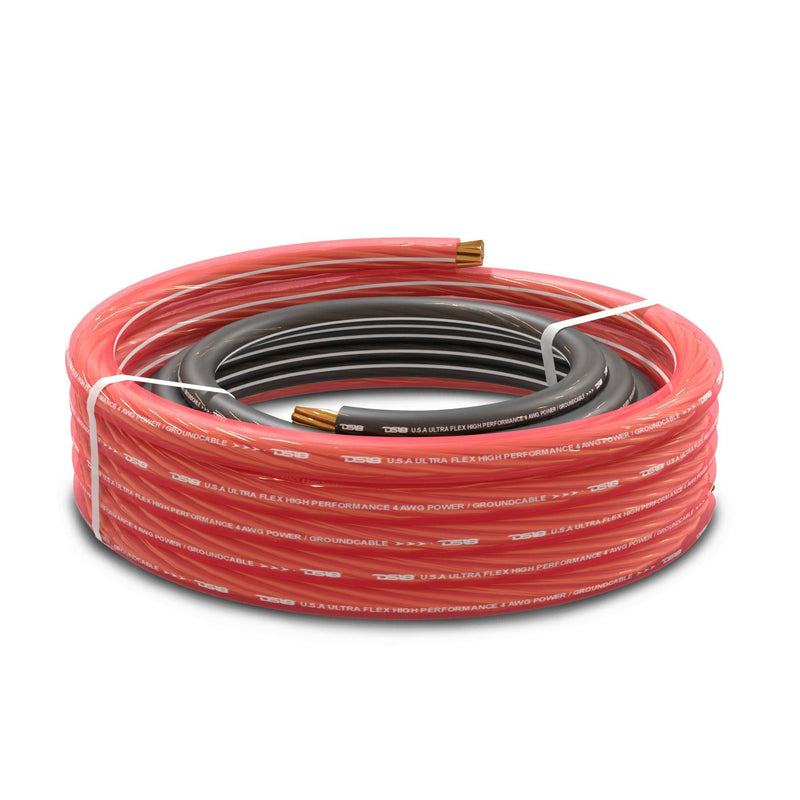 Load image into Gallery viewer, 4-GA Ultra Flex OFC Ground Power Cable 5 Ft Black and 20 Ft Red Kit