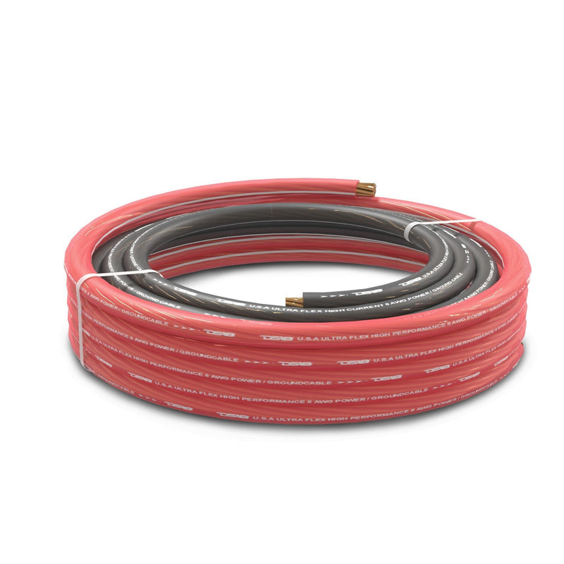 Load image into Gallery viewer, 8-GA Ultra Flex CCA Ground Power Cable 5 Ft Black and 20 Ft Red Kit