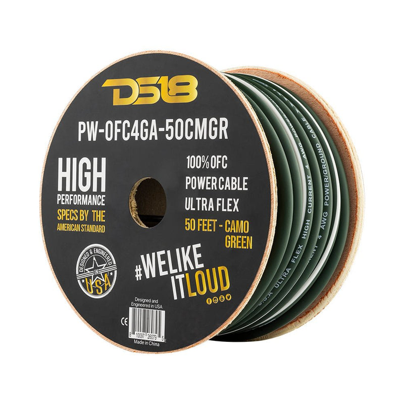Load image into Gallery viewer, 4-GA 100% OFC Ground, Power Cable, 50 Feet -Camo Green