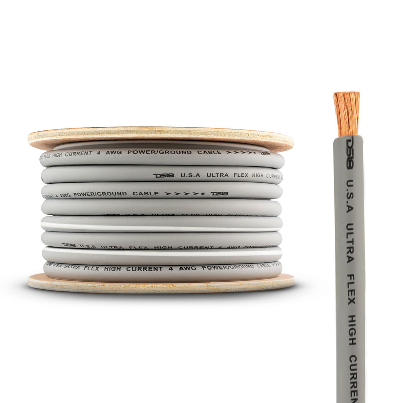 Load image into Gallery viewer, 4-GA 100% OFC Ground, Power Cable, 50 Feet -Silver