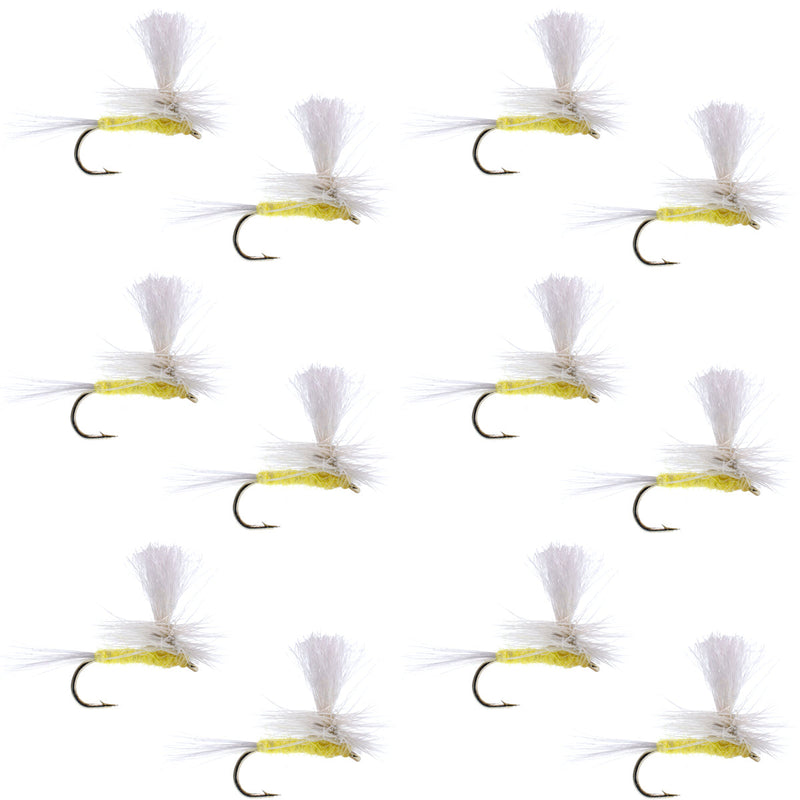 Load image into Gallery viewer, Pale Morning Dun Parachute PMD Classic Dry Fly - 1 Dozen Flies Hook Size 14