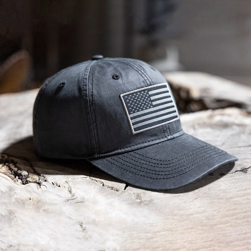 Load image into Gallery viewer, Waxed Cloth American Flag Dad Cap