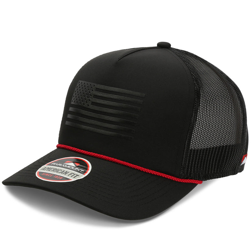 Load image into Gallery viewer, Ridgeline Thin Red Line-trucker Hat American Flag Rope Cap
