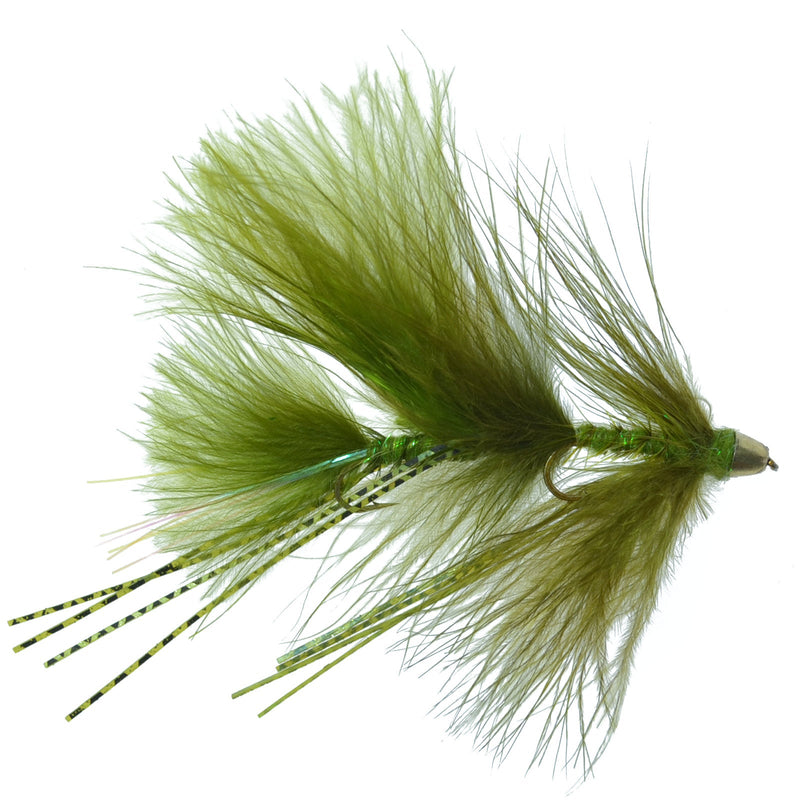 Load image into Gallery viewer, 3 Pack Circus Peanut Envy Articulated Streamers Olive - Size 6