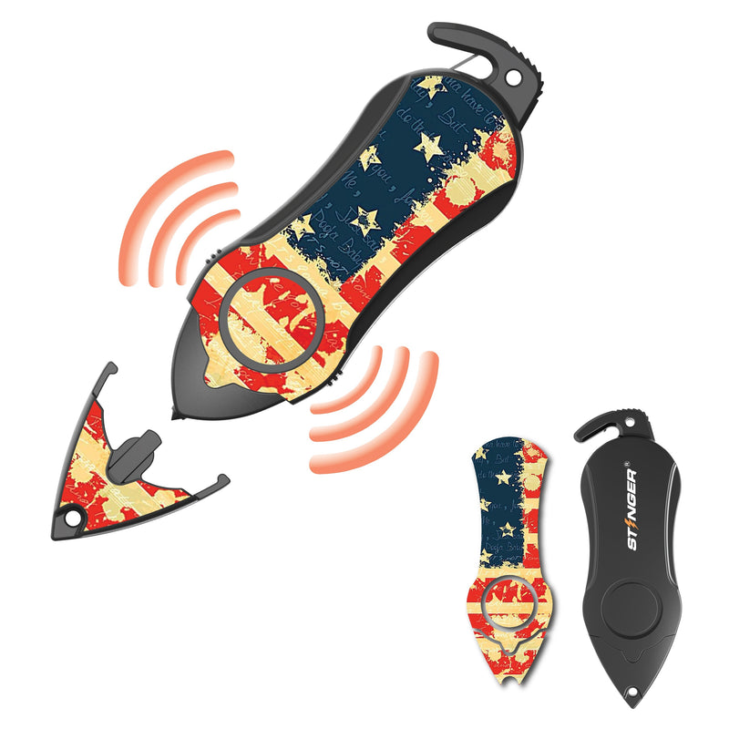 Load image into Gallery viewer, Personal Alarm Keychain Safety Emergency Tool (USA Flag)